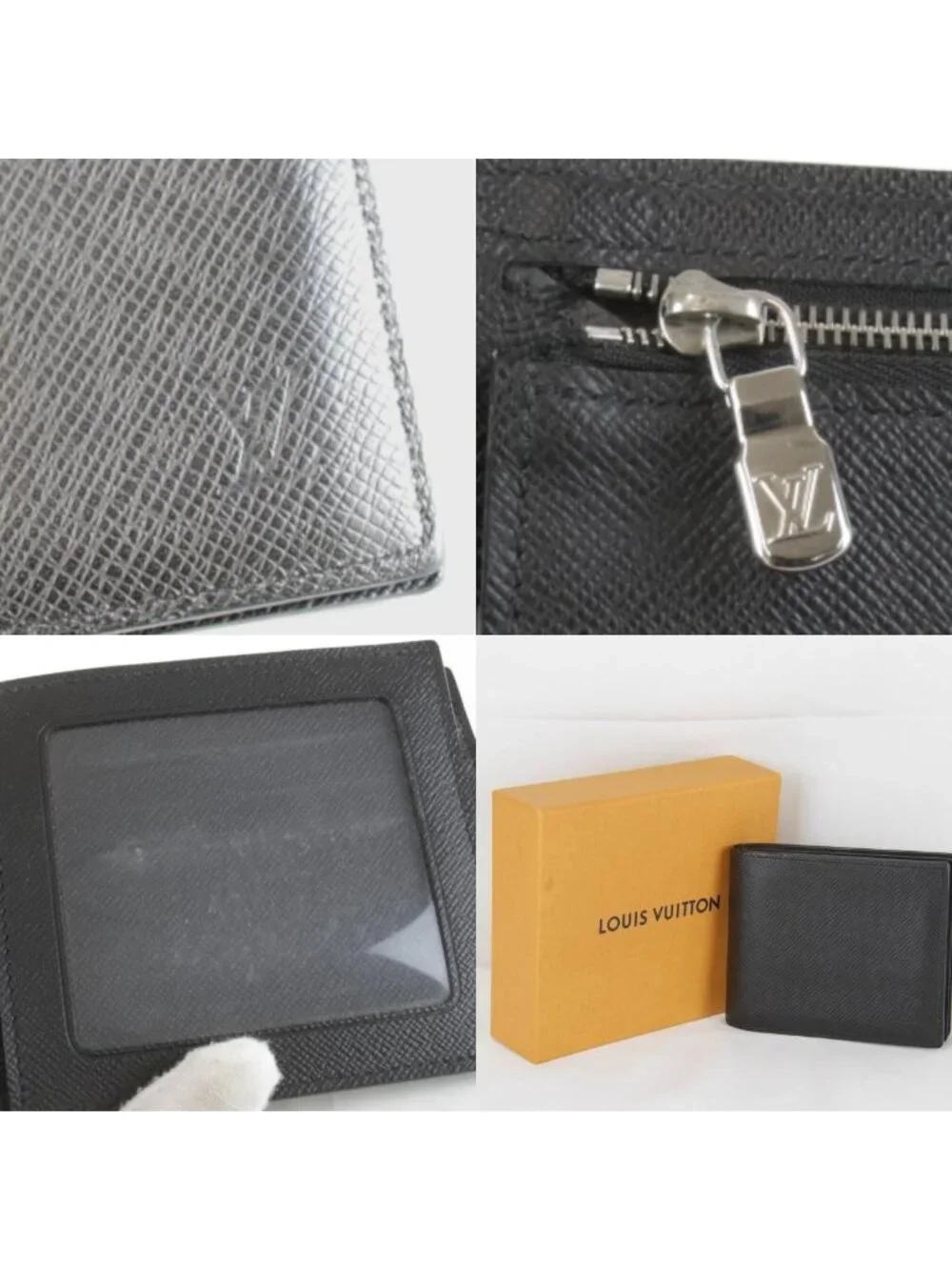 Louis Vuitton Price Portefeuille Americano NM Box Bifold Wallet Taiga Black